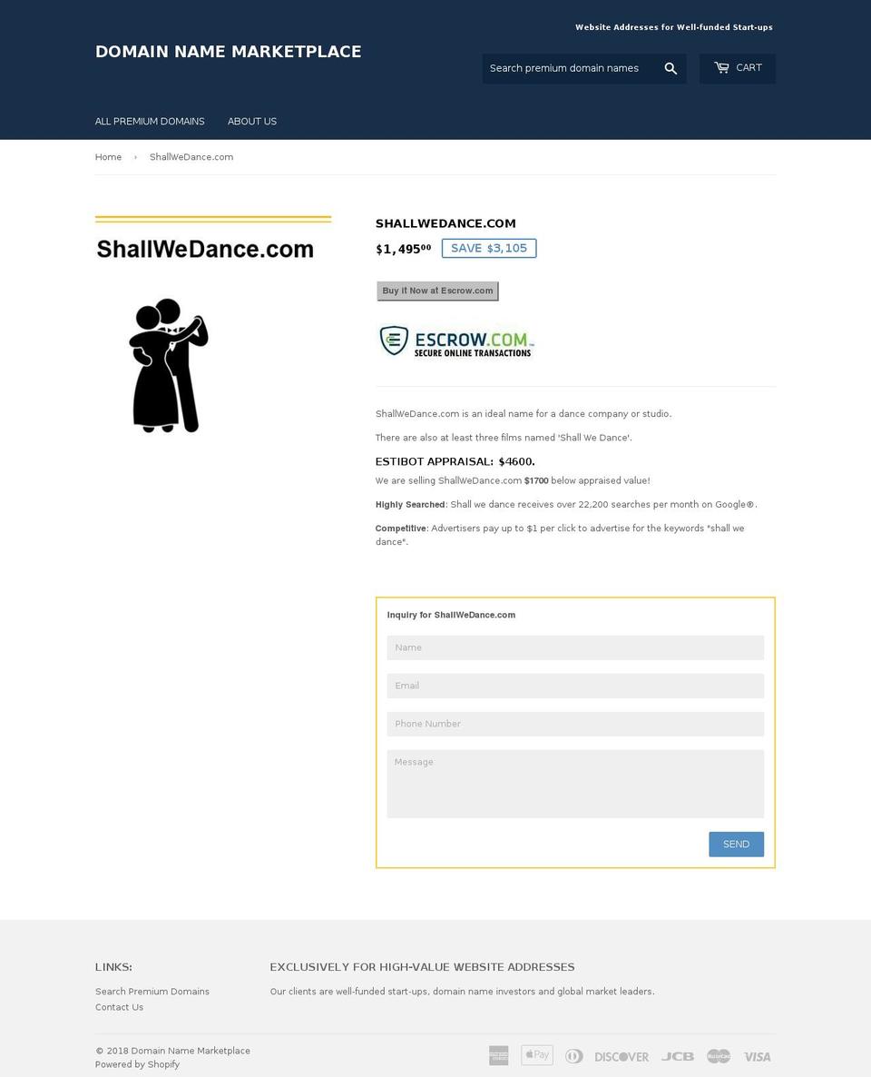 shallwedance.com — Shopify storefront screenshot