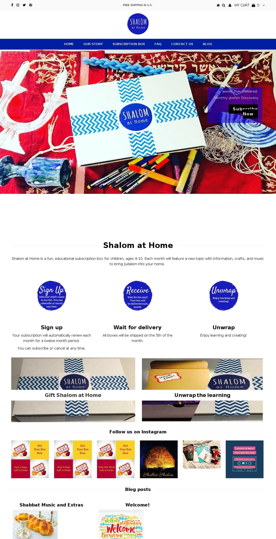 shalomathome.com shopify website screenshot