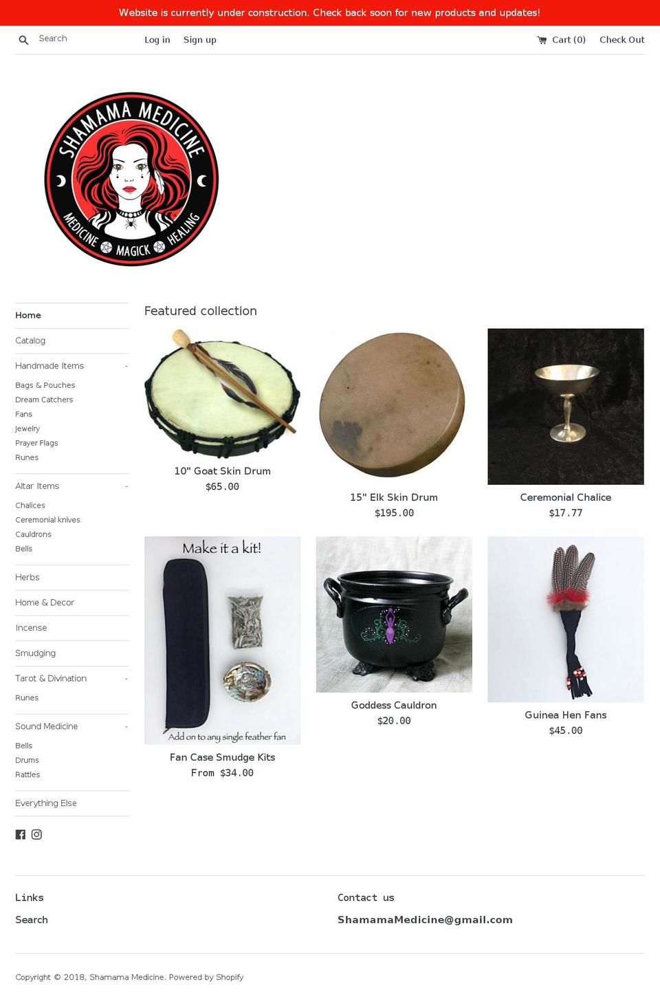 shamamamedicine.com shopify website screenshot