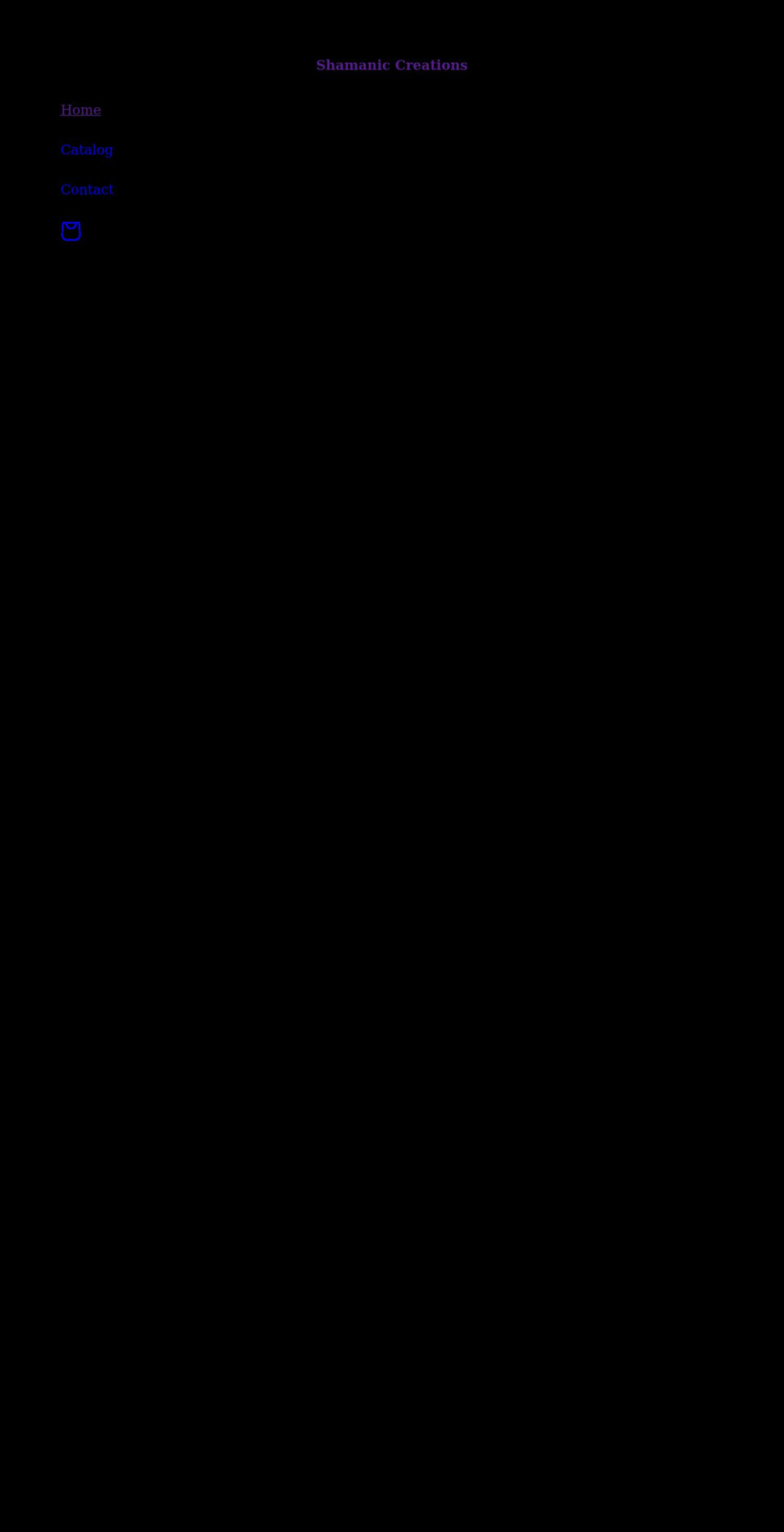 shamaniccreations.com shopify website screenshot
