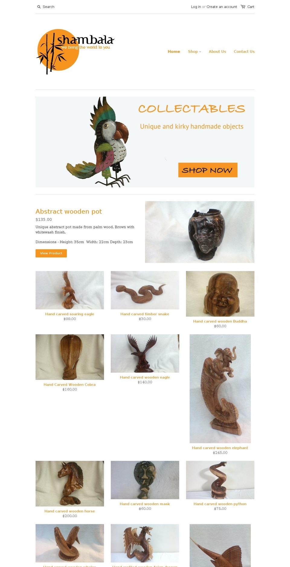 shambalaexoticimports.com.au shopify website screenshot