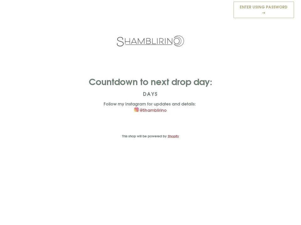 shamblirino.com shopify website screenshot