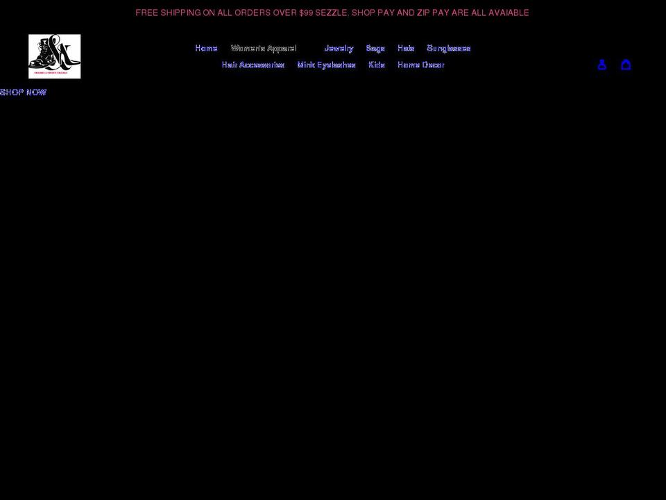 shamecasweetthangs.com shopify website screenshot