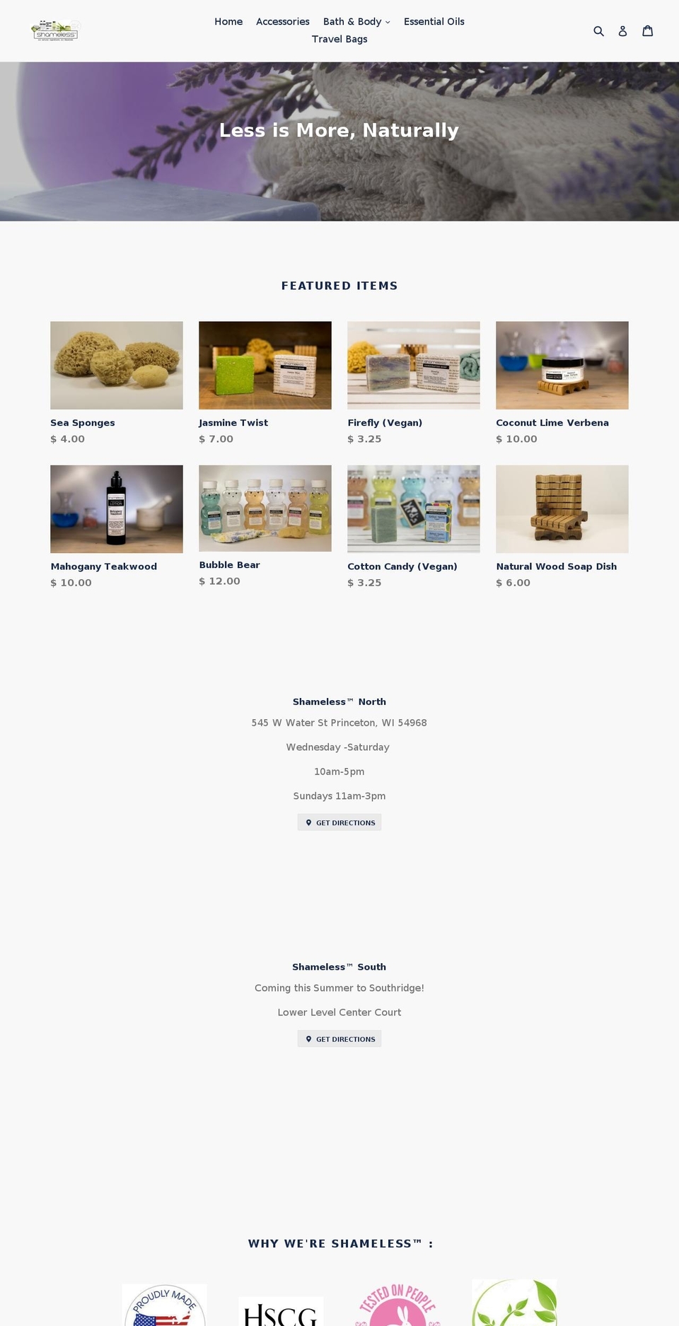 shamelessmatters.com — Shopify storefront screenshot
