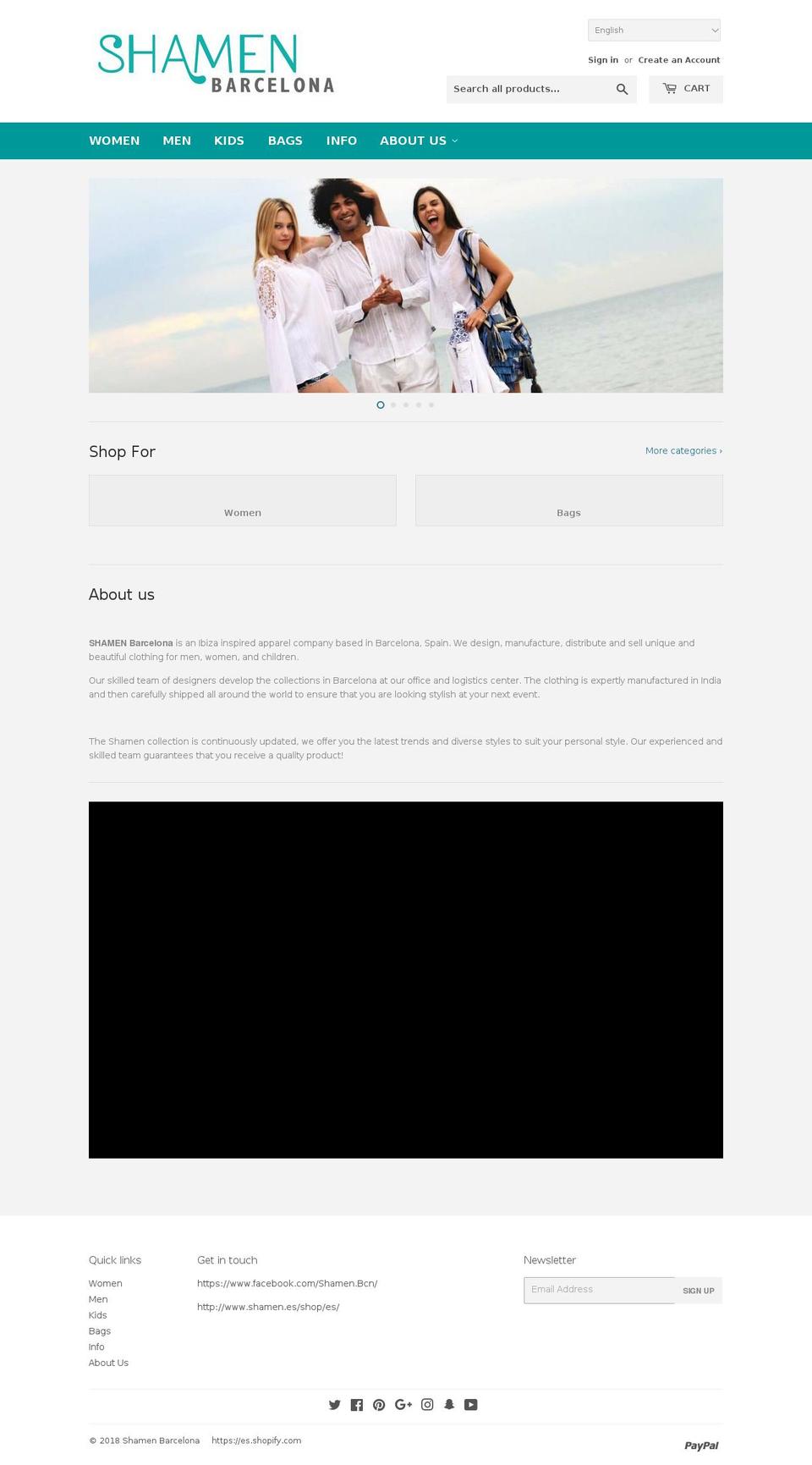 shamen-barcelona.com — Shopify storefront screenshot