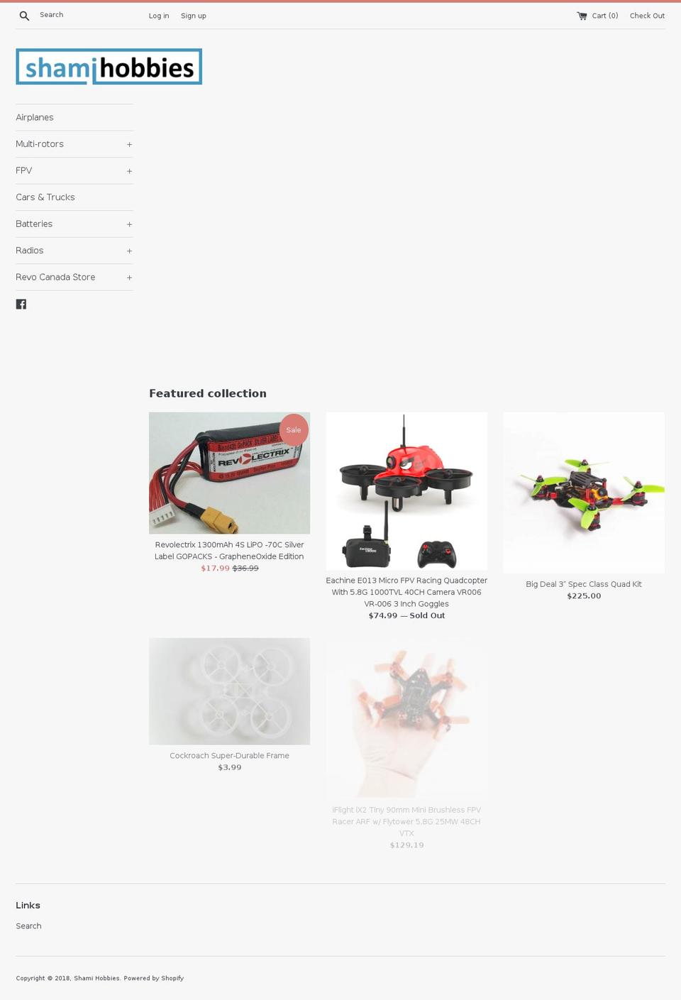 shamihobbies.com shopify website screenshot