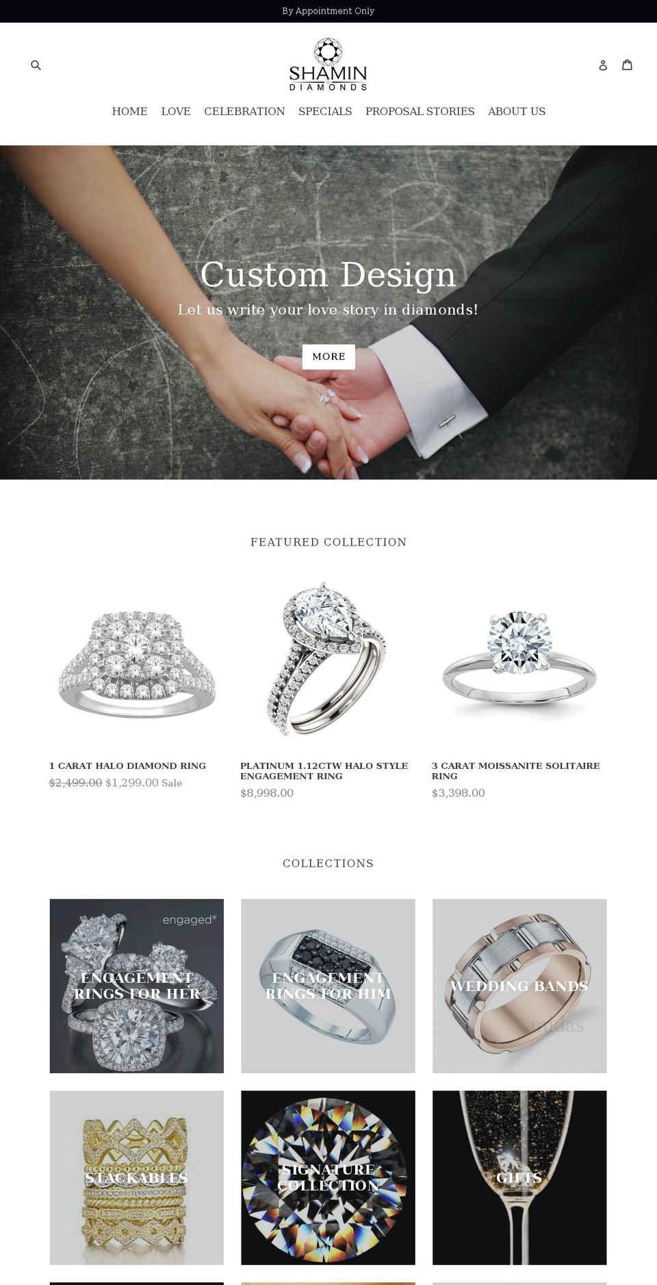 shamins.com — Shopify storefront screenshot