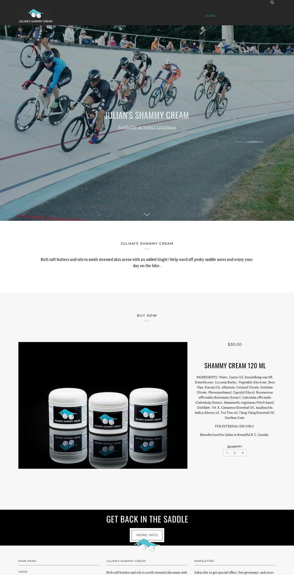 shammycream.com shopify website screenshot