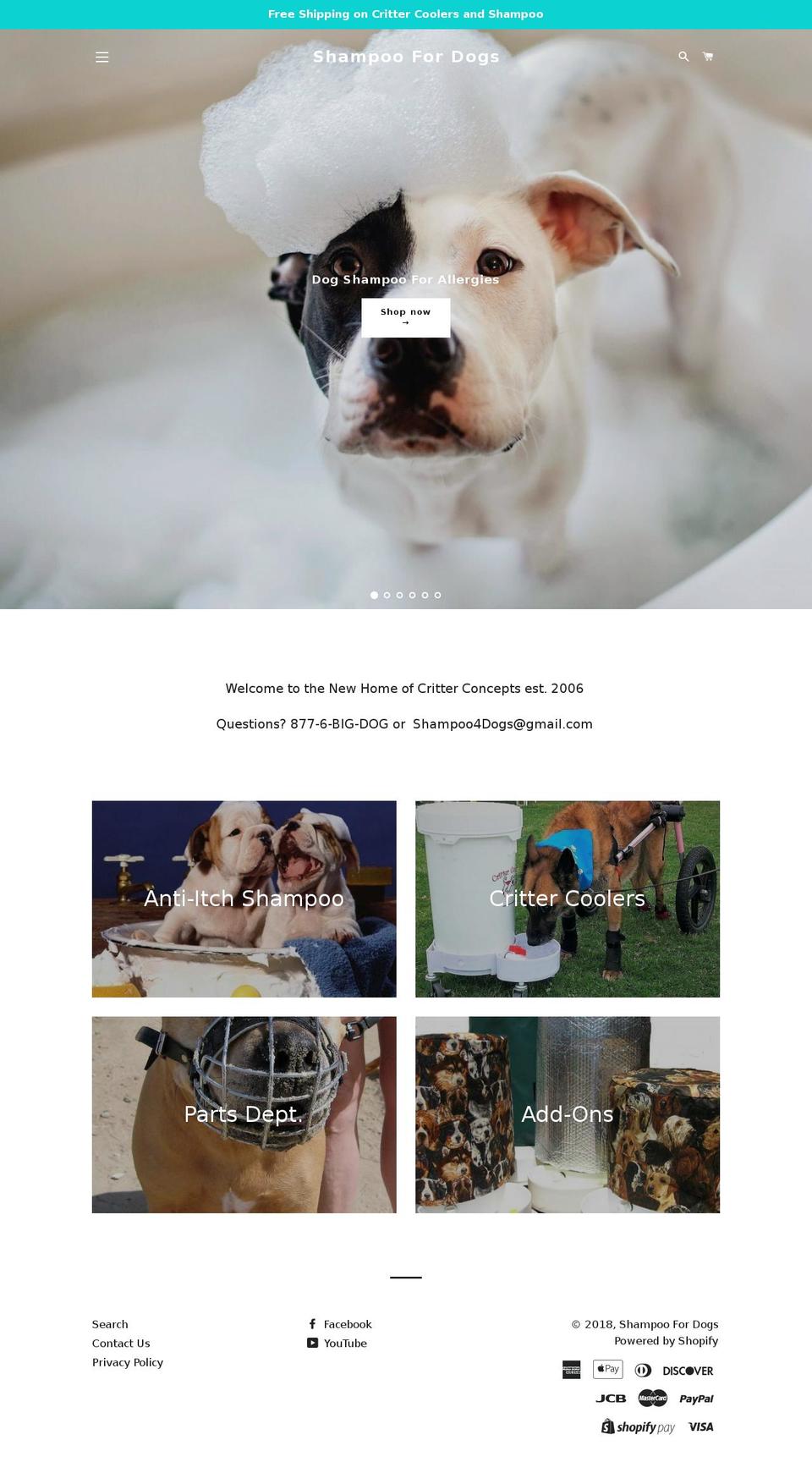 shampoofordogs.net shopify website screenshot