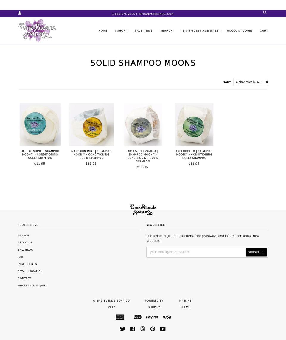 shampoomoons.com shopify website screenshot