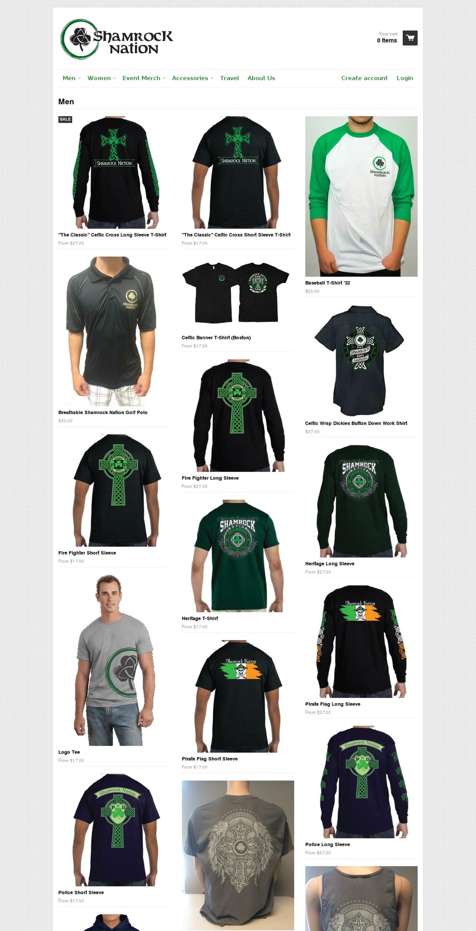 shamrocknation.com shopify website screenshot