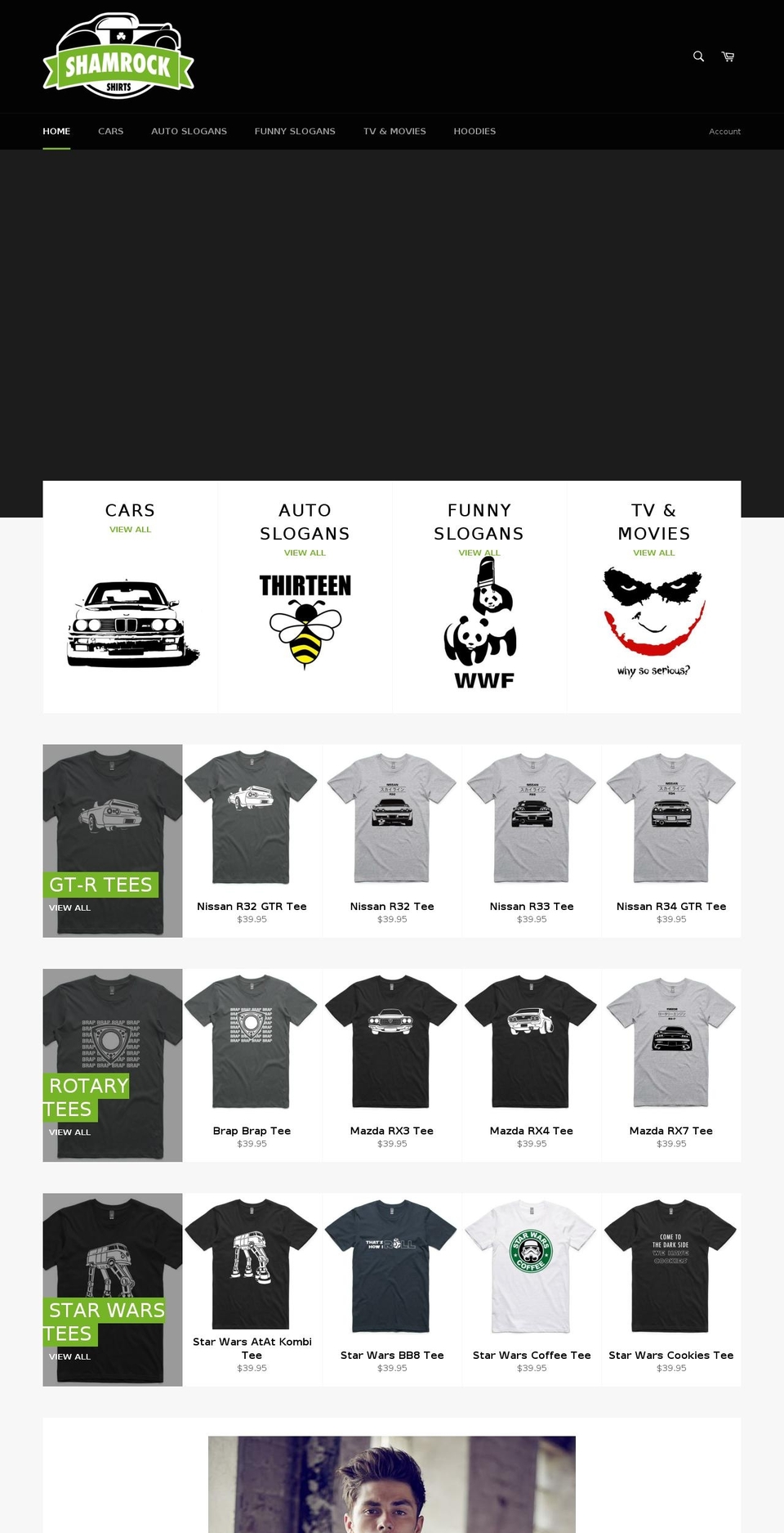 shamrockshirts.com.au shopify website screenshot