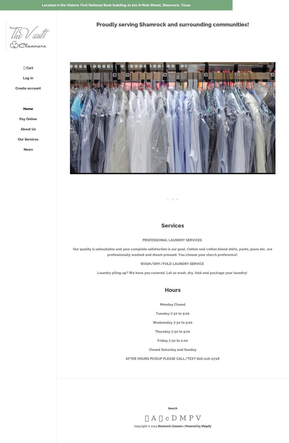 shamrocktxcleaners.com shopify website screenshot