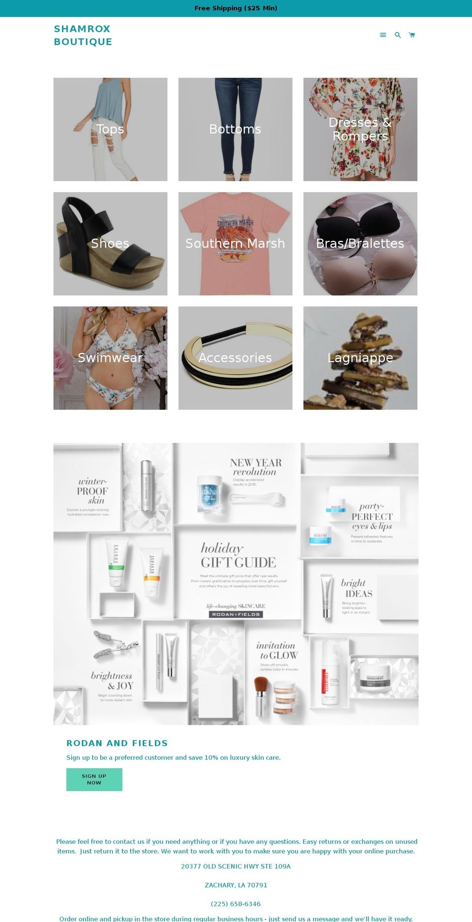 shamroxboutique.com — Shopify storefront screenshot