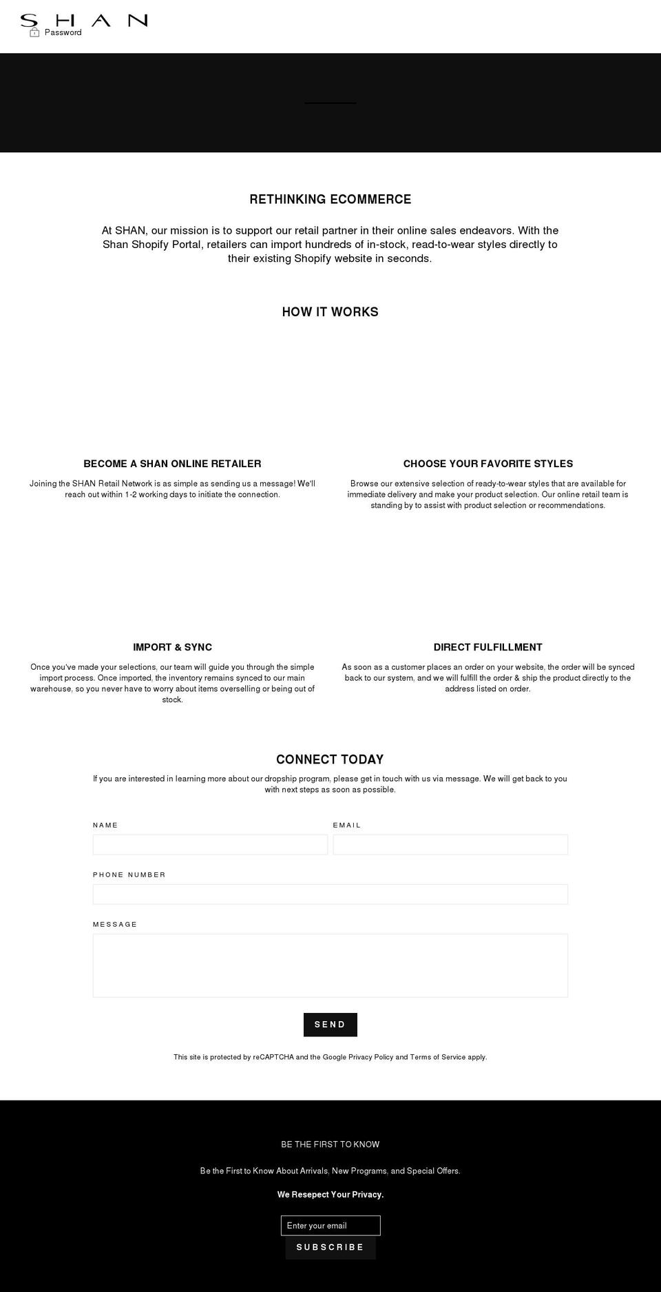 shanboutique.com shopify website screenshot