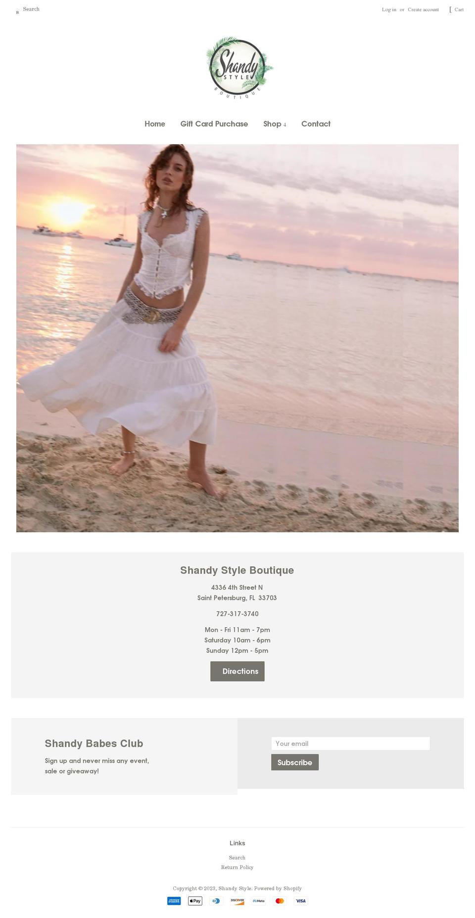 shandystyle.com shopify website screenshot