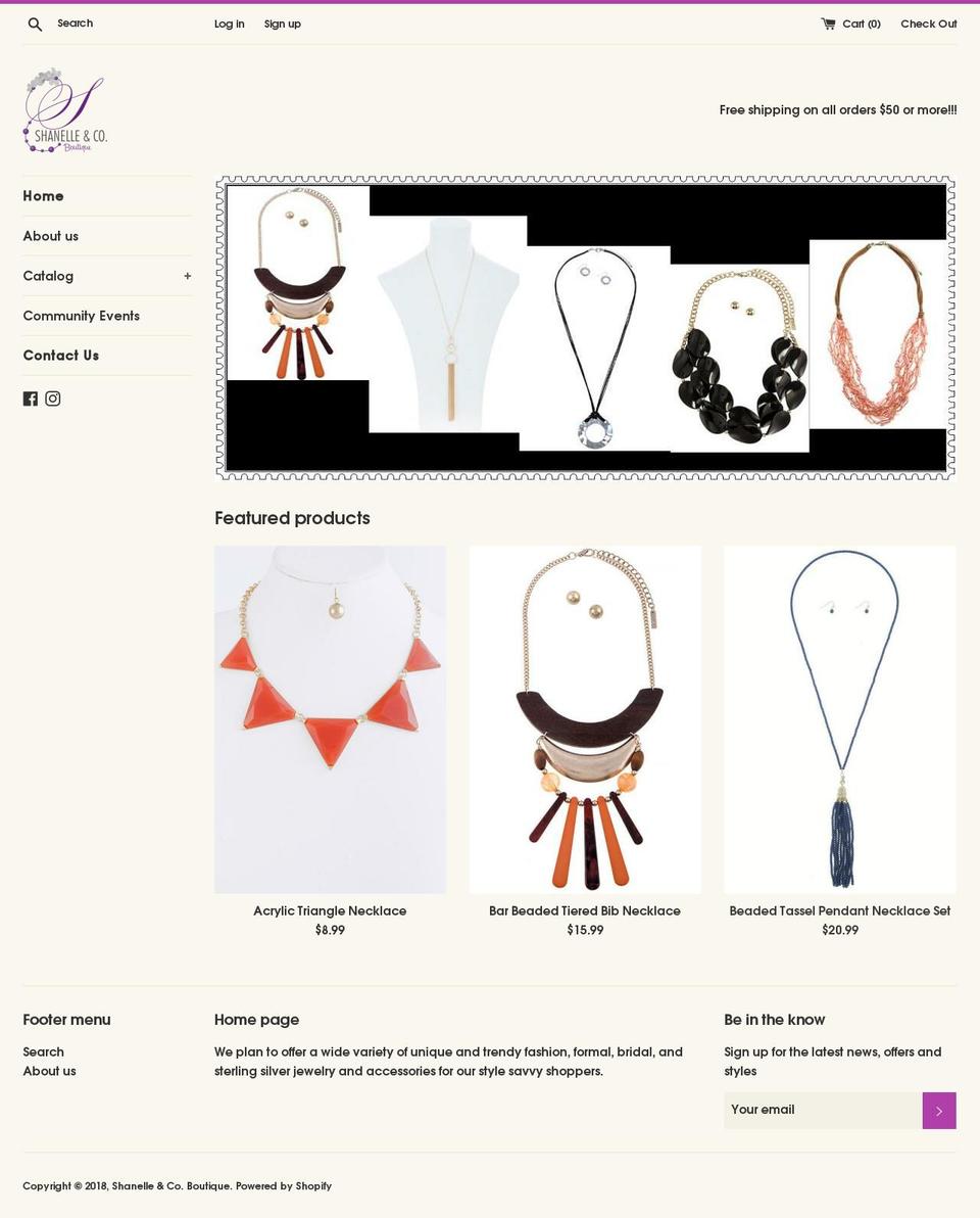shanelleandcoboutique.com shopify website screenshot