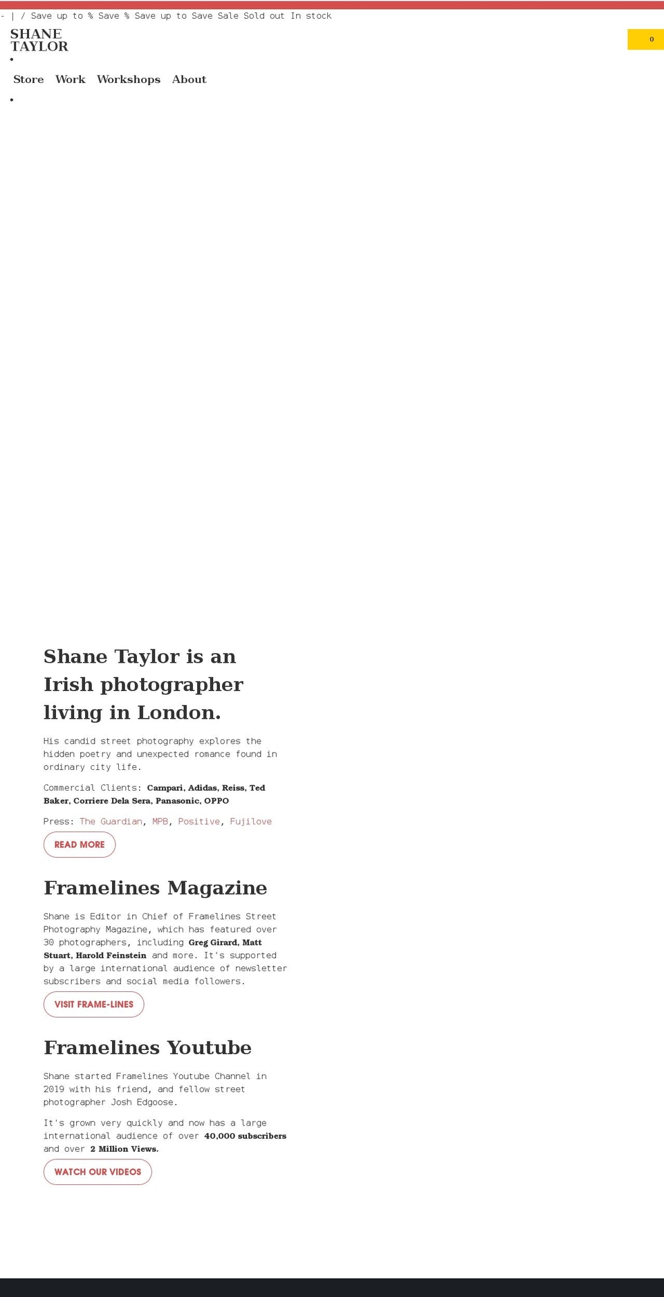 shanetaylor.net shopify website screenshot