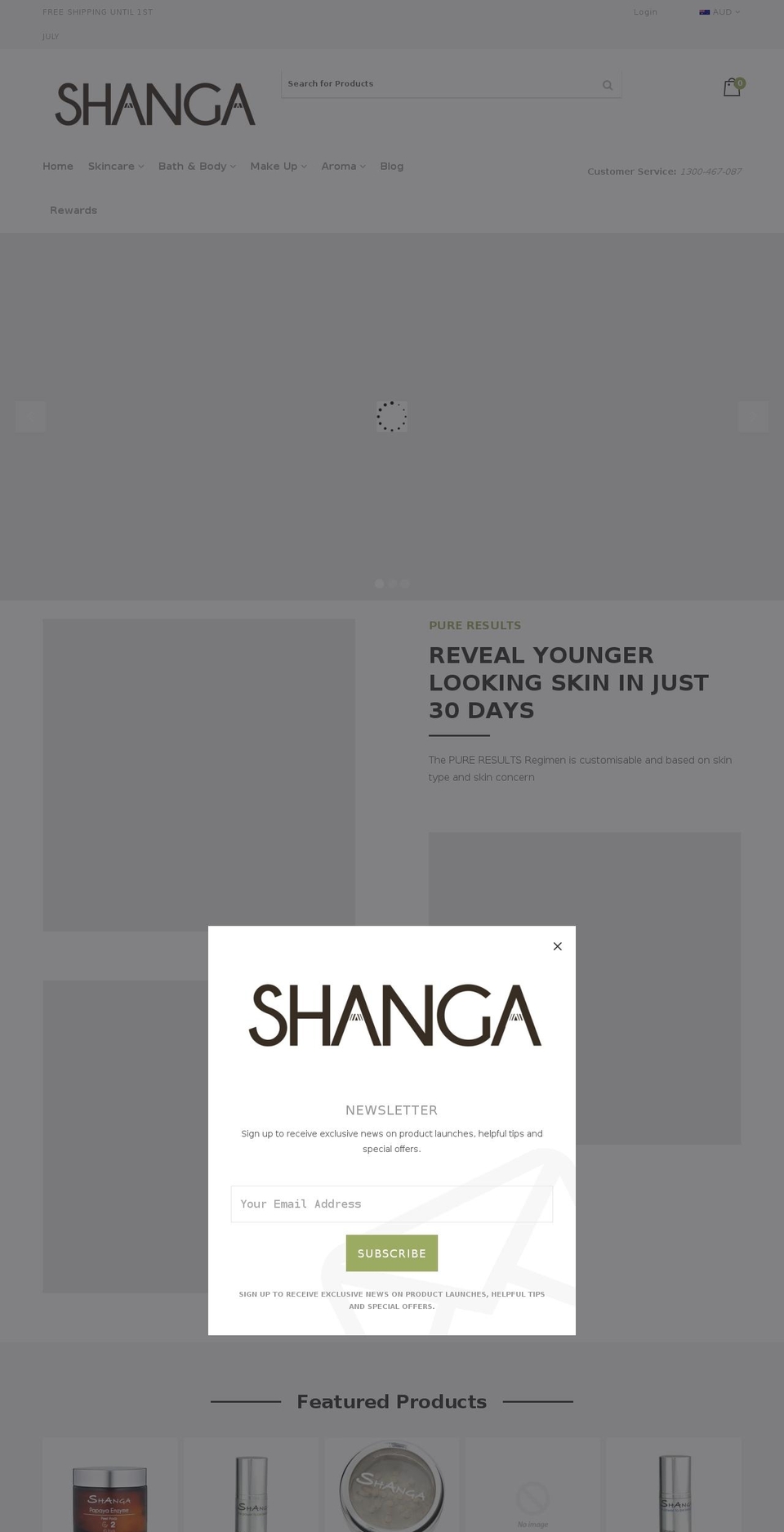shanga.com.au shopify website screenshot