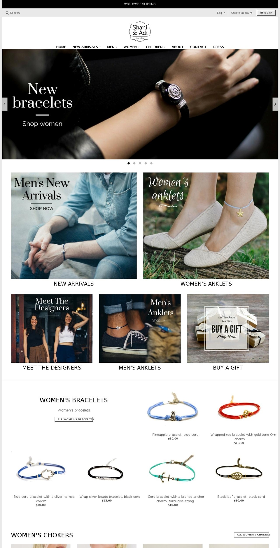 shaniandadi.com shopify website screenshot