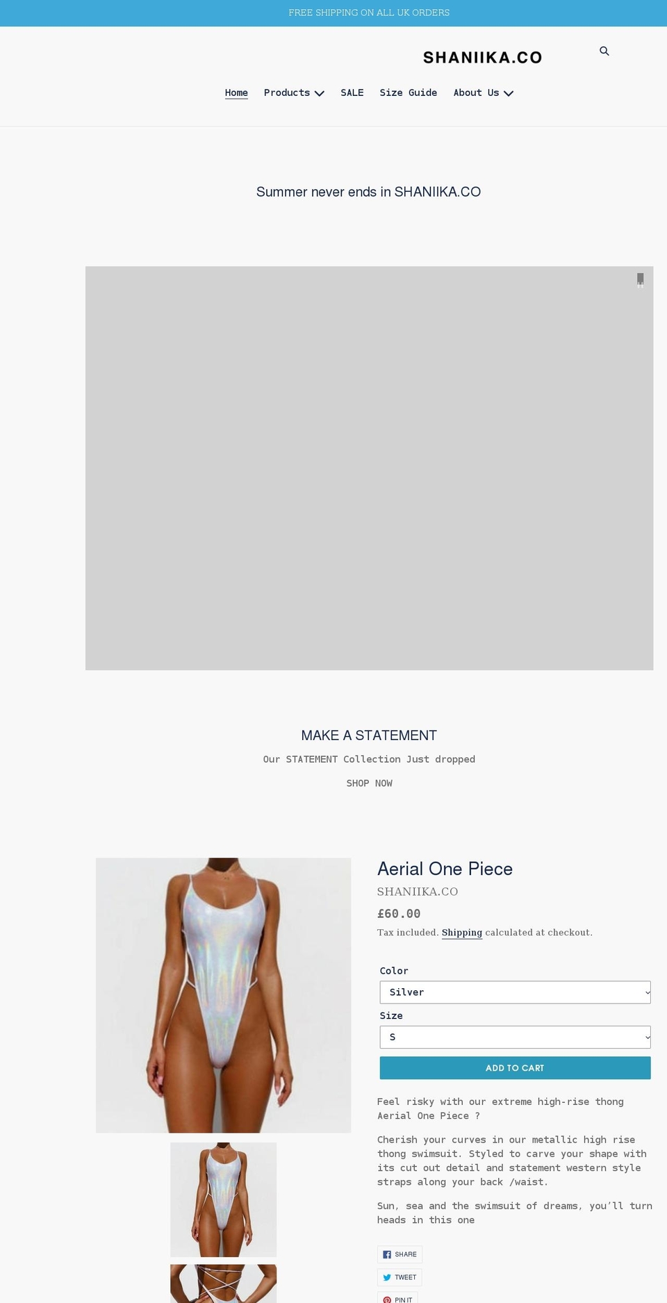 shaniika.com shopify website screenshot