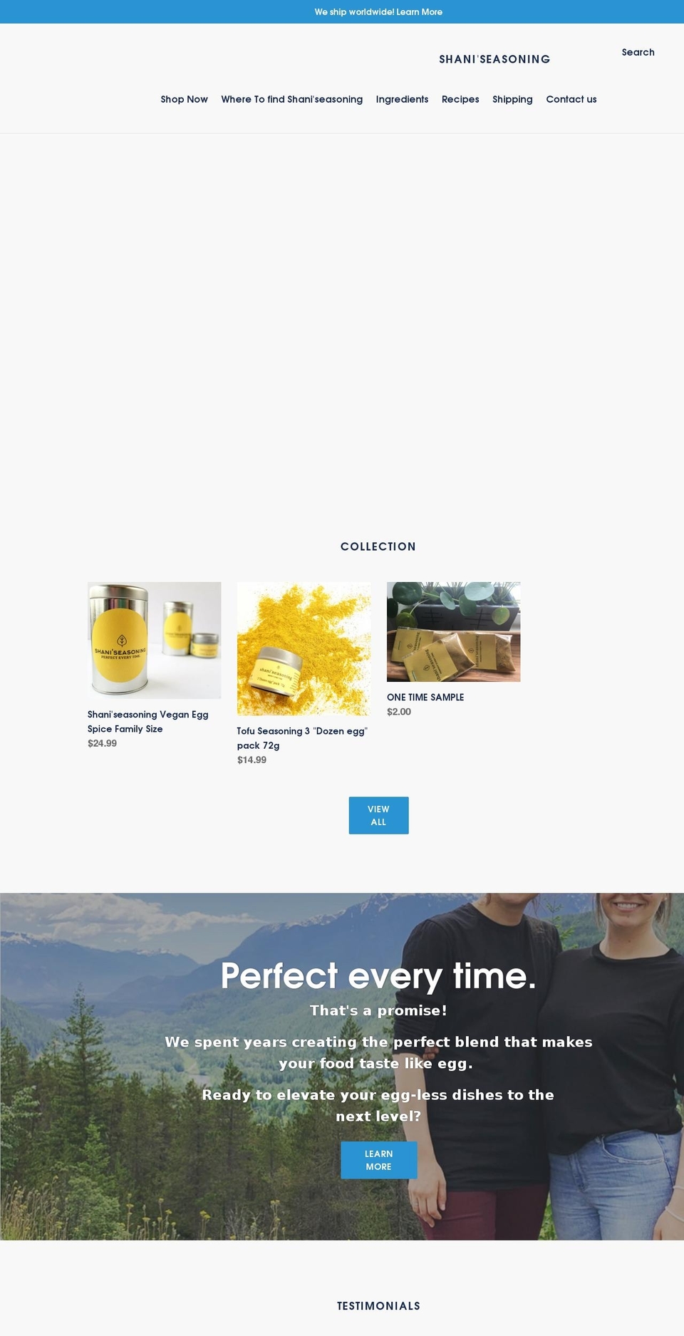 shaniseasoning.com shopify website screenshot