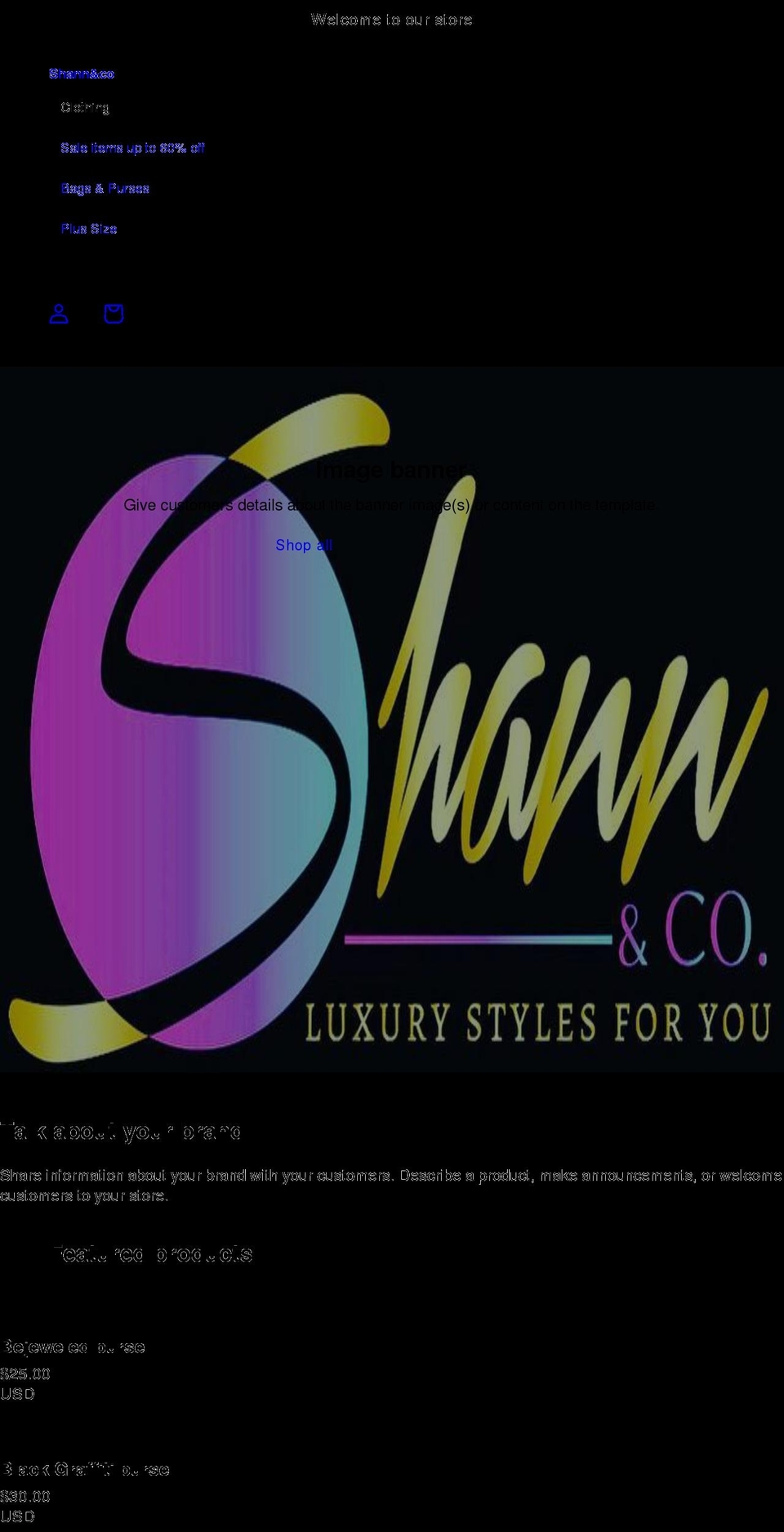 shannandco.com shopify website screenshot