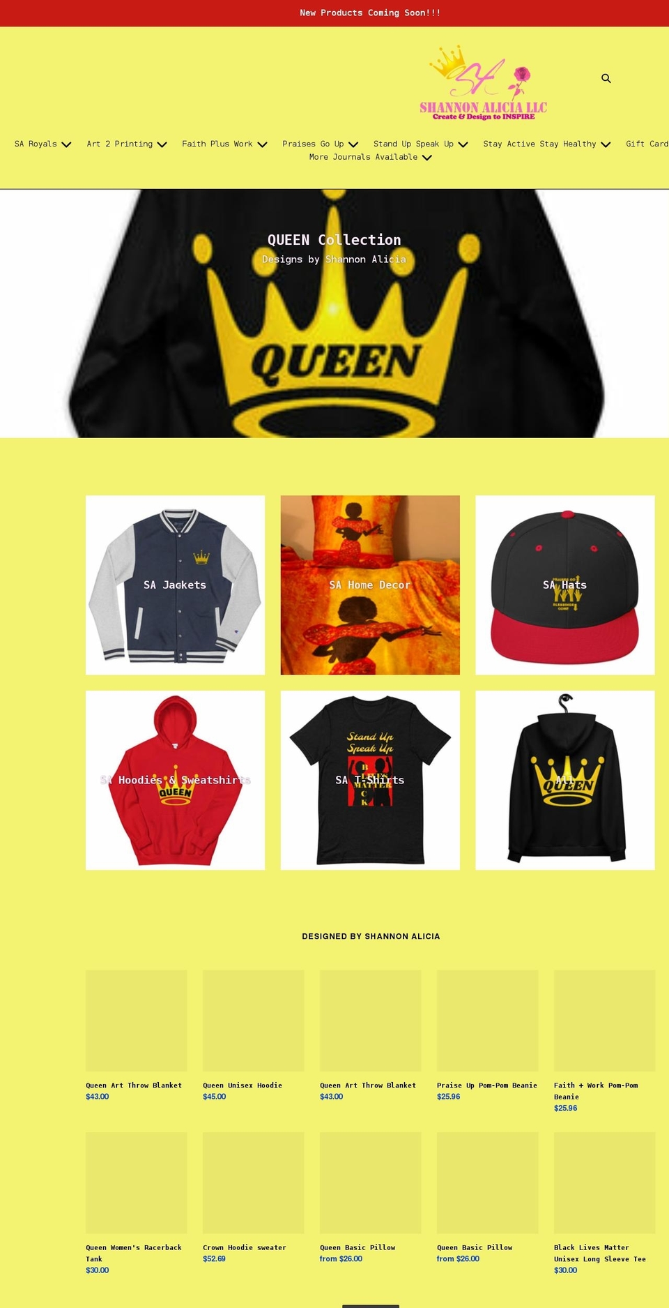 shannonaliciallc.com shopify website screenshot