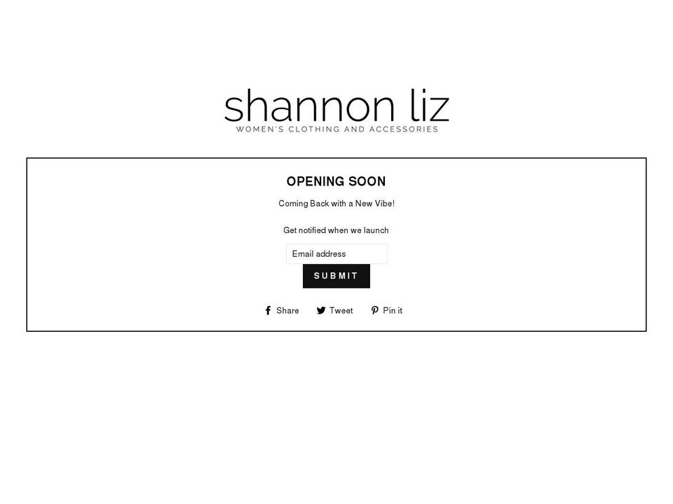 shannonliz.com shopify website screenshot