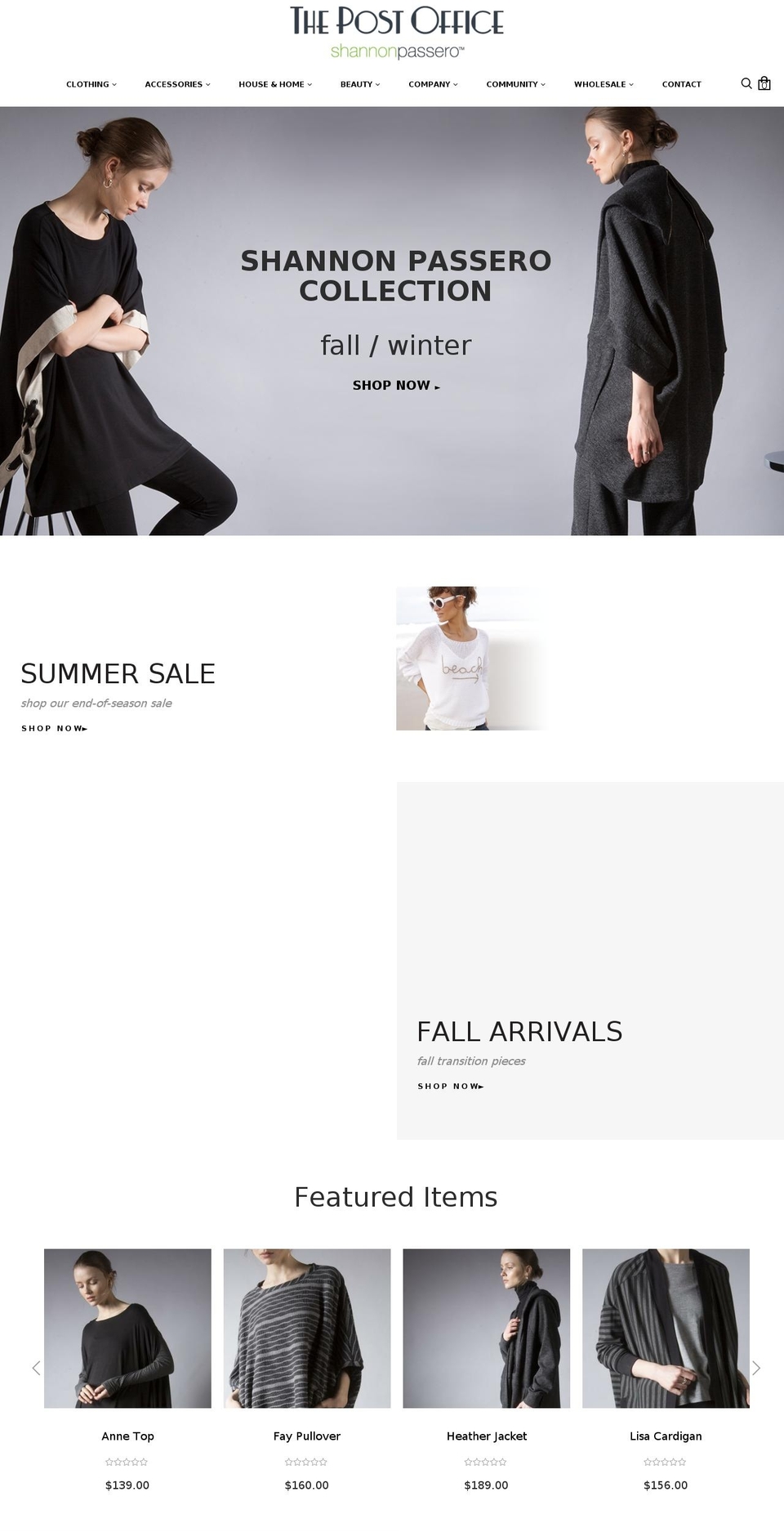 shannonpassero.ca shopify website screenshot