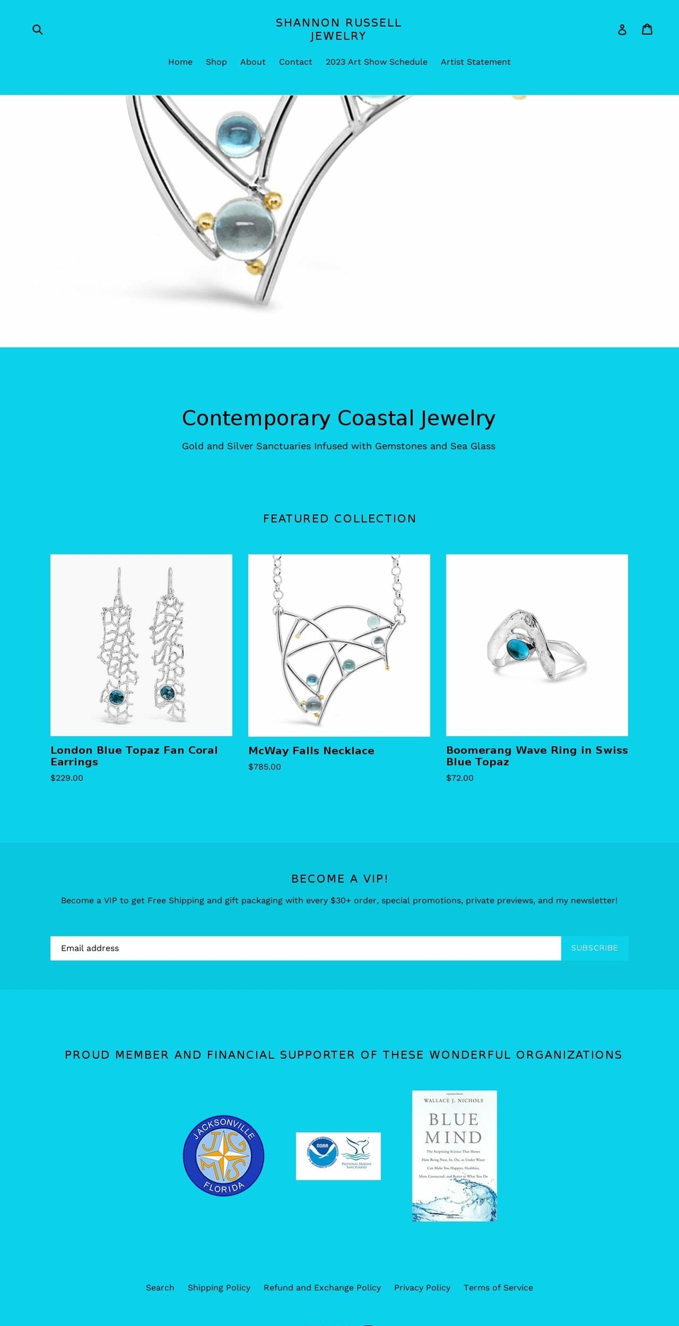 shannonrusselljewelry.com shopify website screenshot