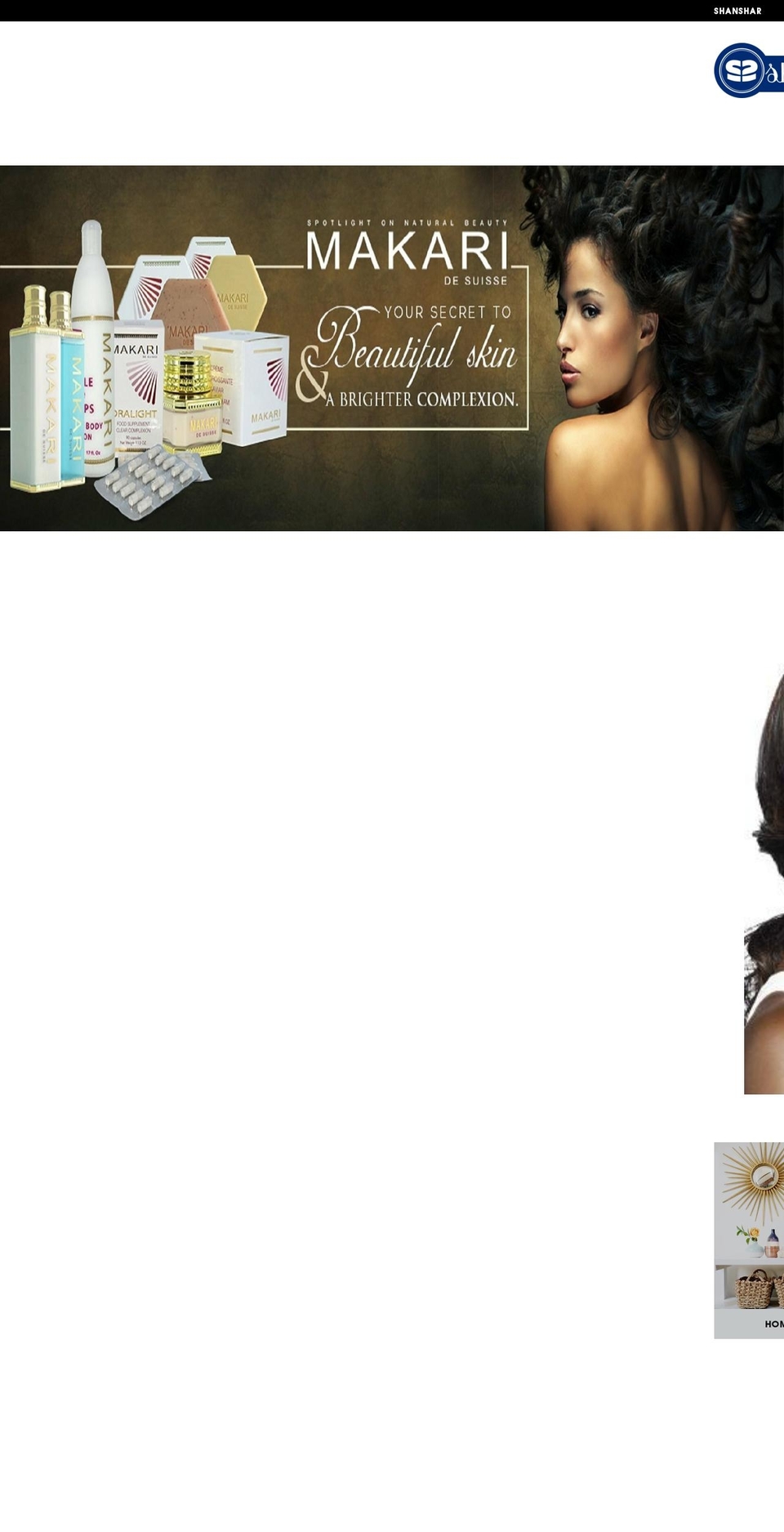 shanshar.com — Shopify storefront screenshot