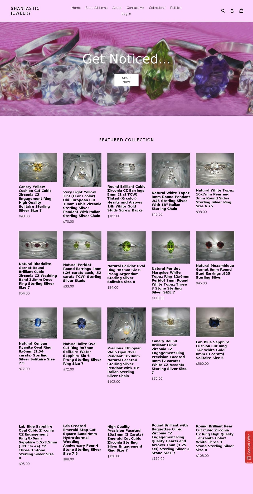 shantasticjewelry.com — Shopify storefront screenshot