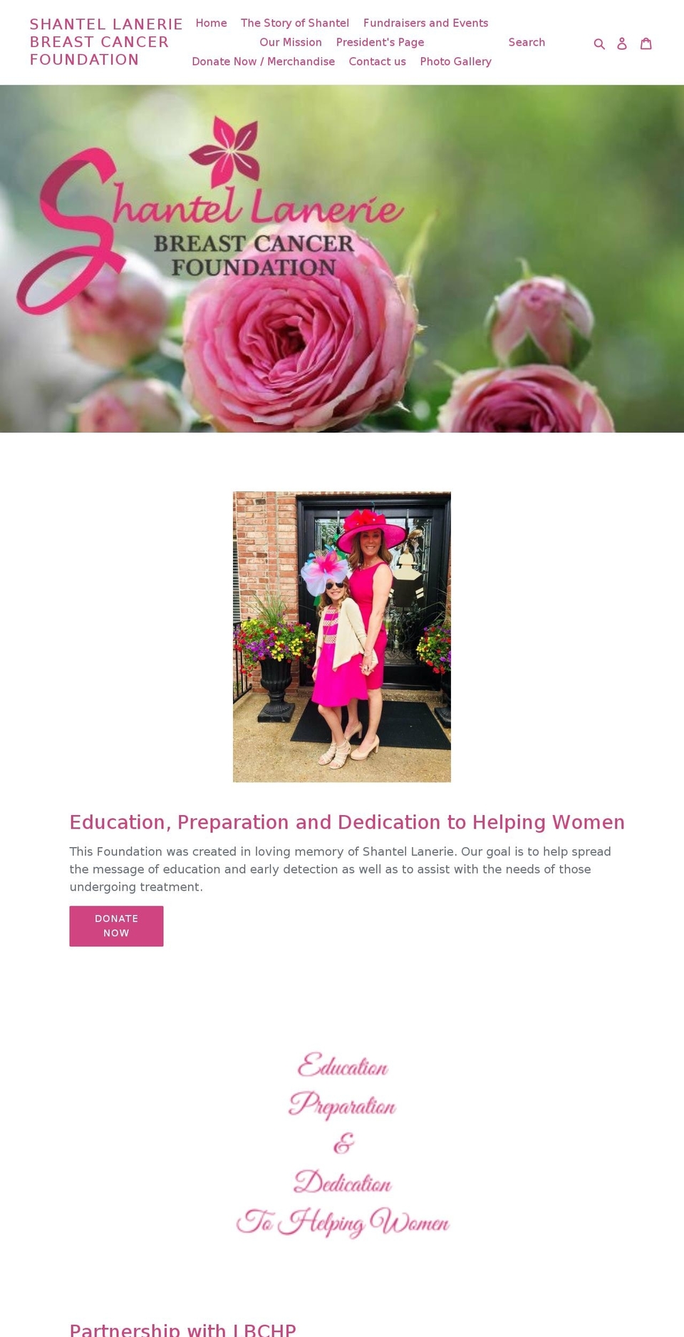 shantellaneriefoundation.com shopify website screenshot