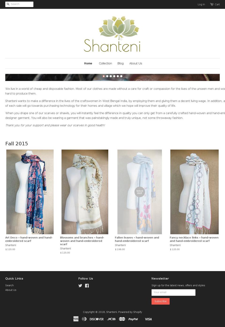 shanteni.com — Shopify storefront screenshot