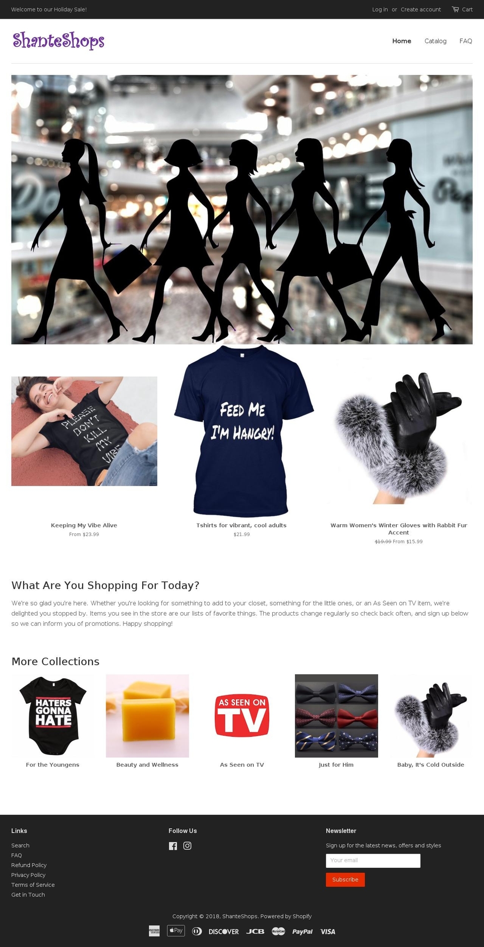 shanteshops.com — Shopify storefront screenshot