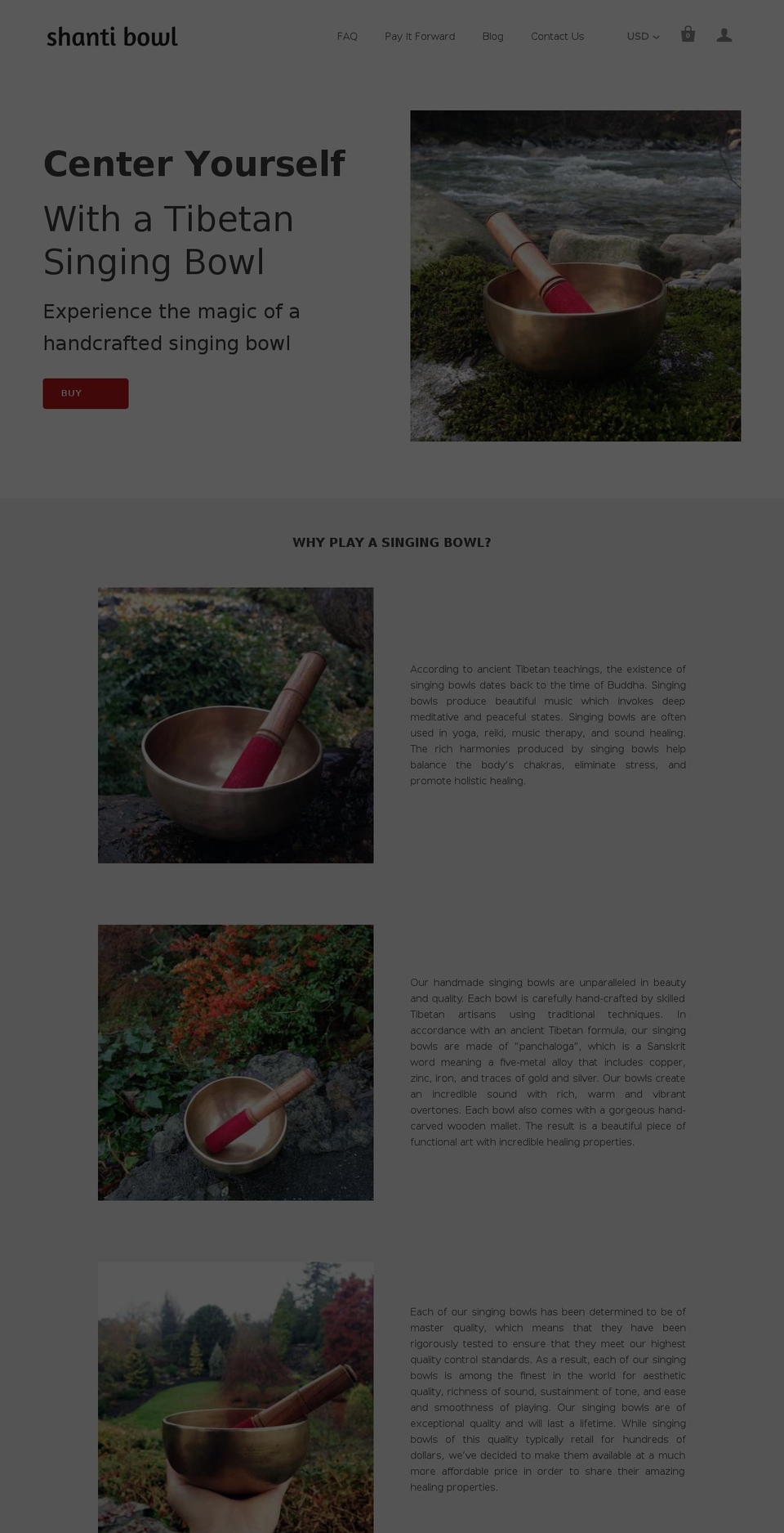 shantibowl.com shopify website screenshot