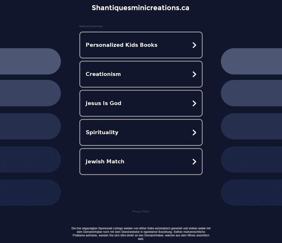 shantiquesminicreations.ca shopify website screenshot