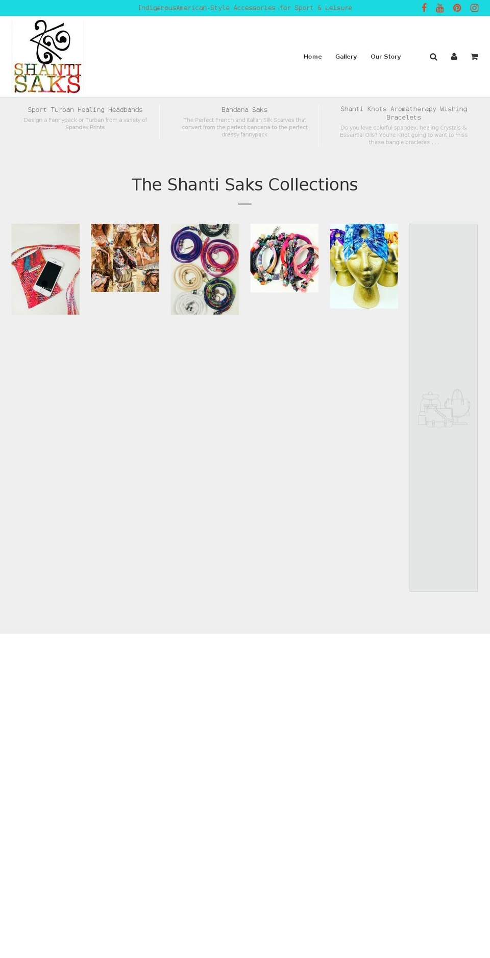 shantisaks.com shopify website screenshot