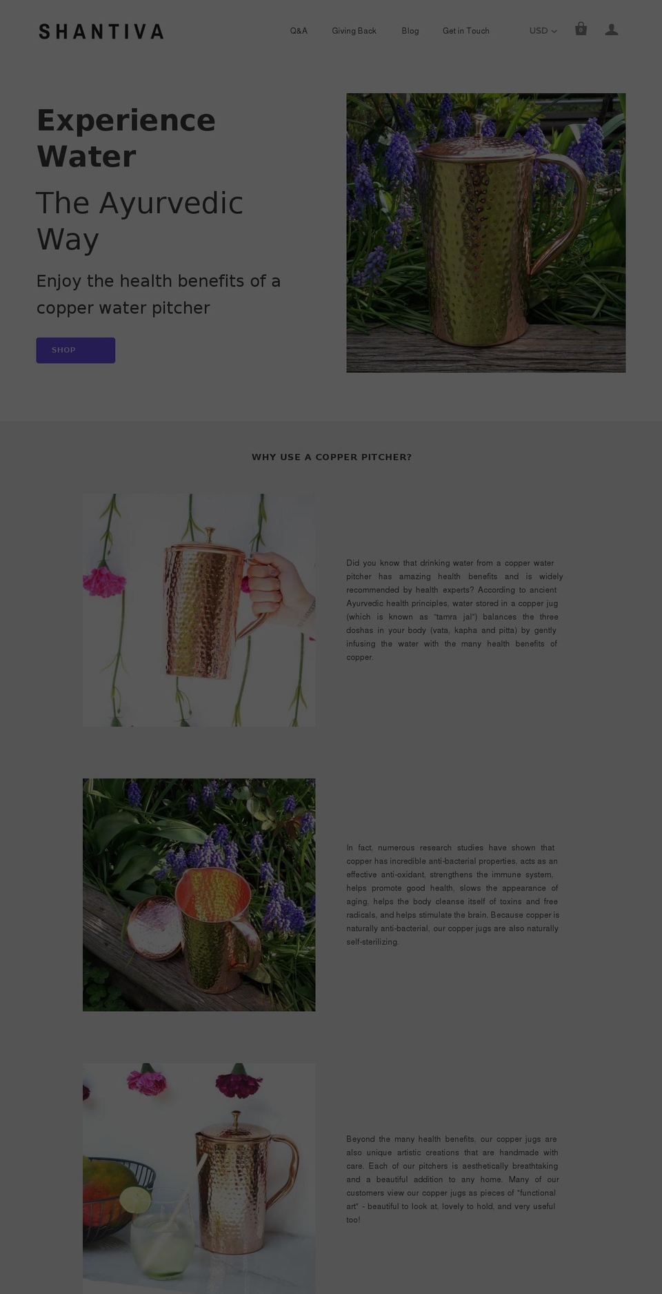 shantiva.com shopify website screenshot