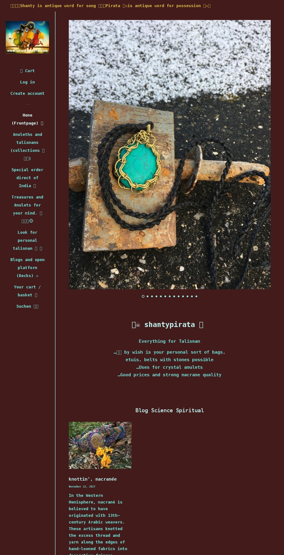 shantypirata.com — Shopify storefront screenshot