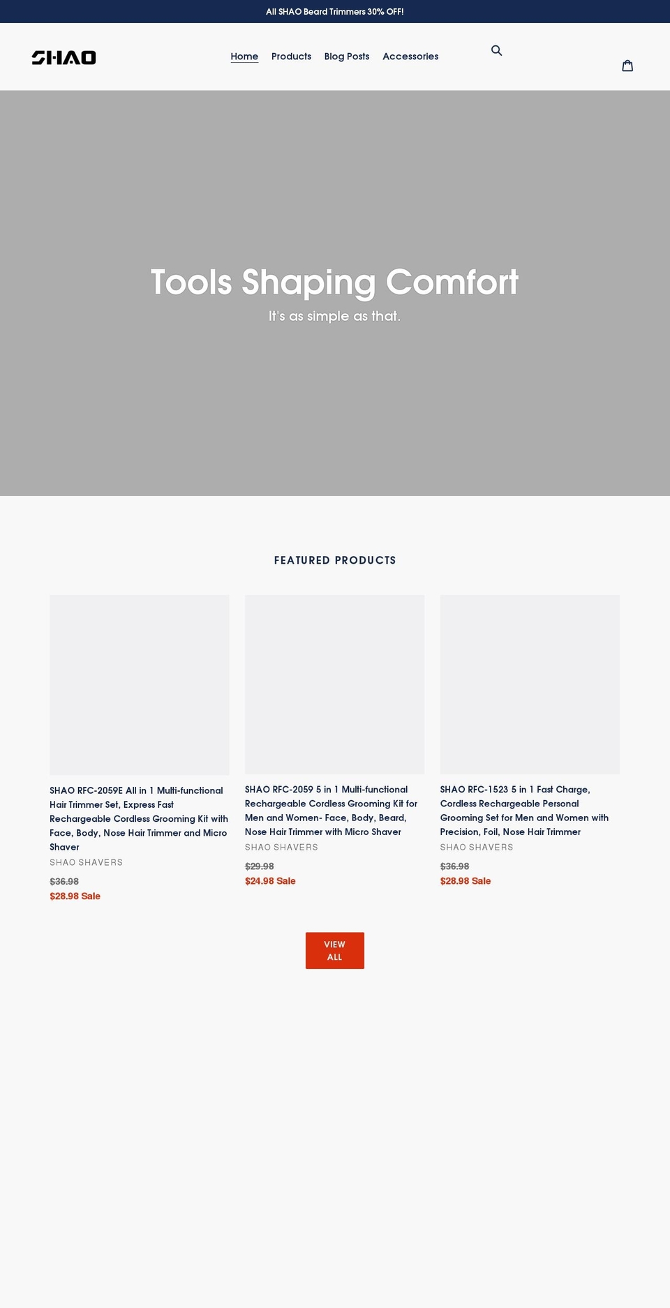 shaoproducts.com shopify website screenshot