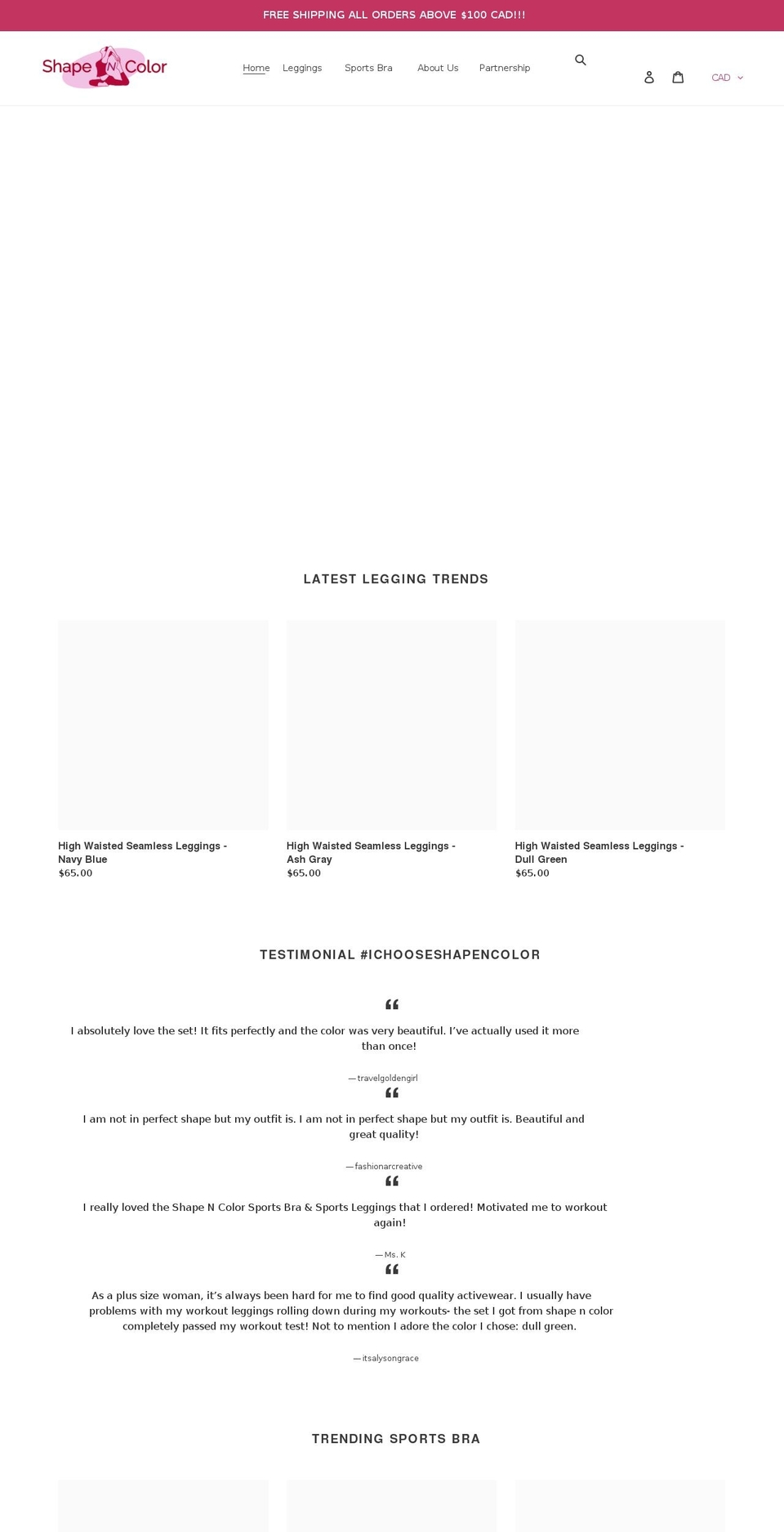 shape-n-color.ca shopify website screenshot