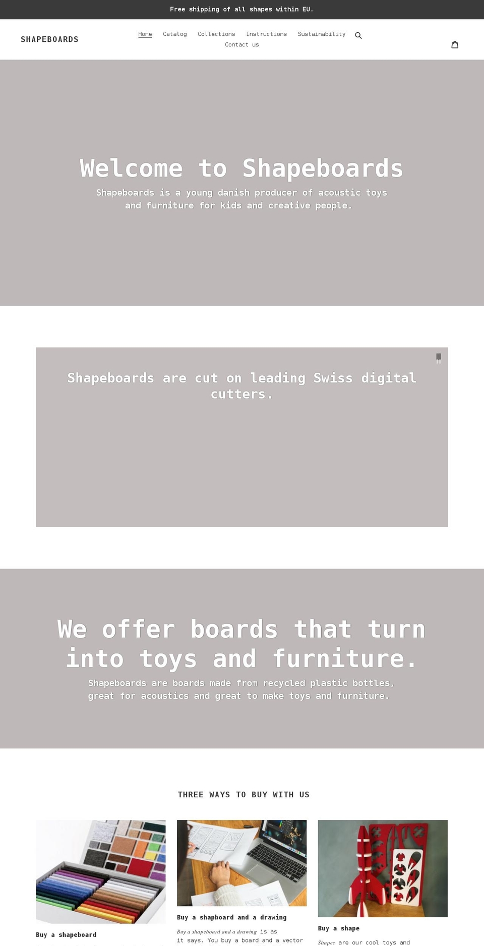 shapeboards.com shopify website screenshot