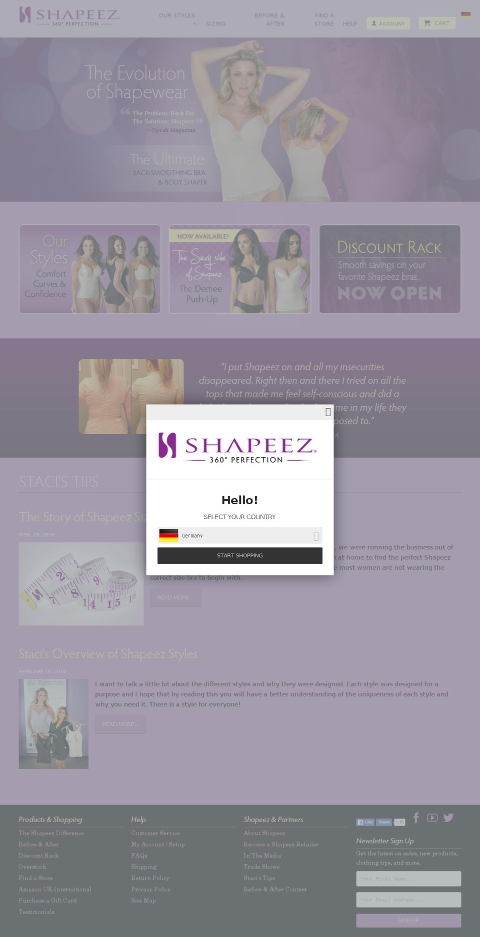 shapeez.com shopify website screenshot