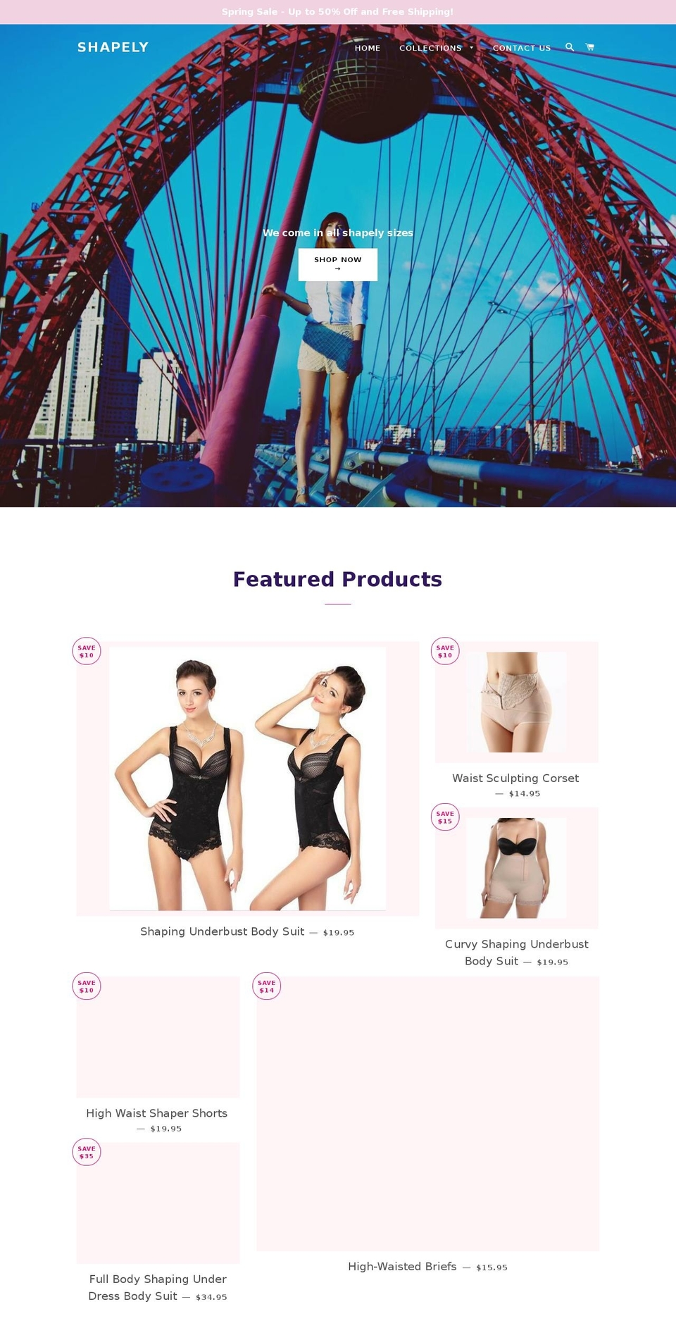 shapely.co shopify website screenshot