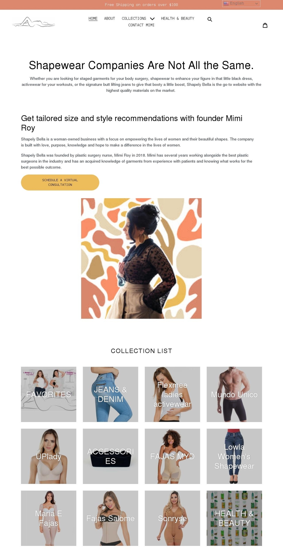 shapelybella.com shopify website screenshot
