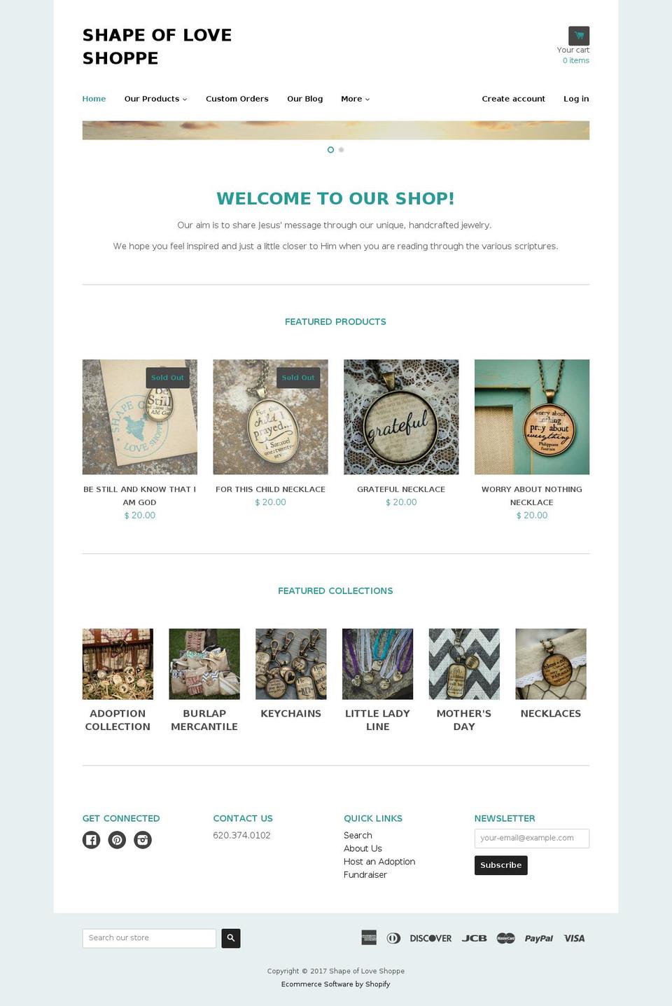 shapeofloveshoppe.com shopify website screenshot