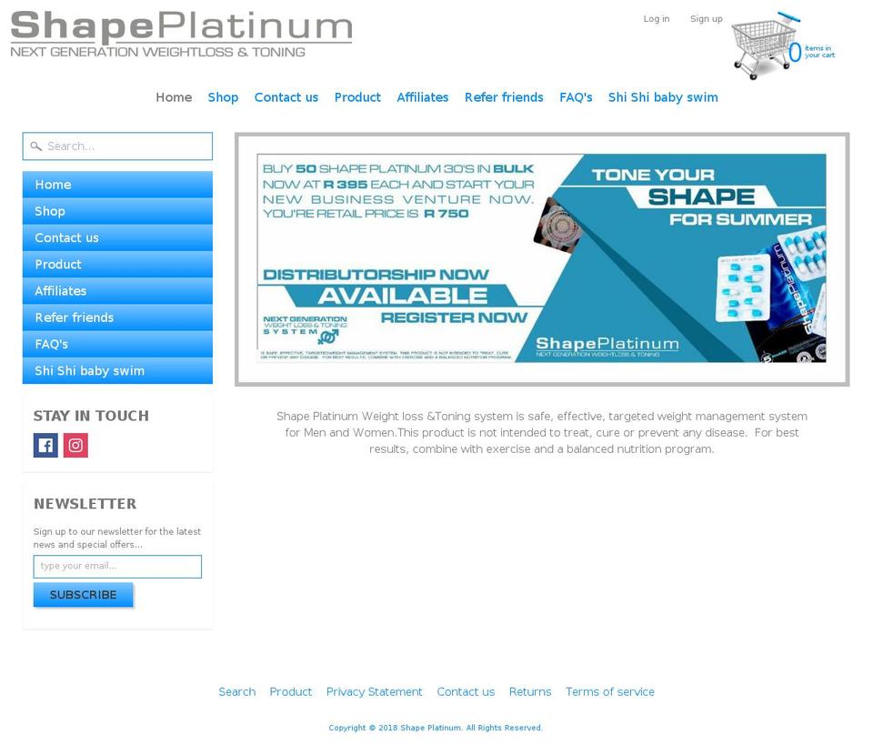 shapeplatinum.net shopify website screenshot