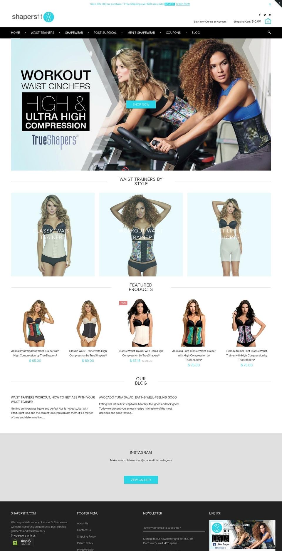 shapersfit.com shopify website screenshot